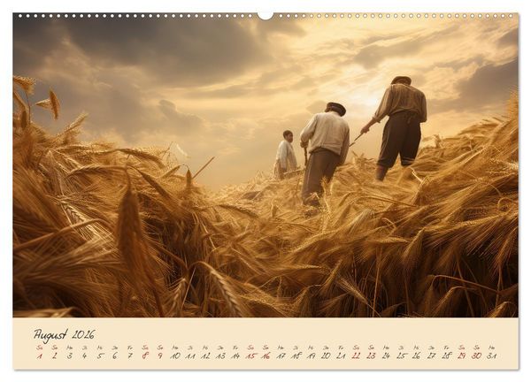 Produktbild: Jahreszeiten im Mittelalter (hochwertiger Premium Wandkalender 2026 DIN A2 quer), Kunstdruck in Hochglanz