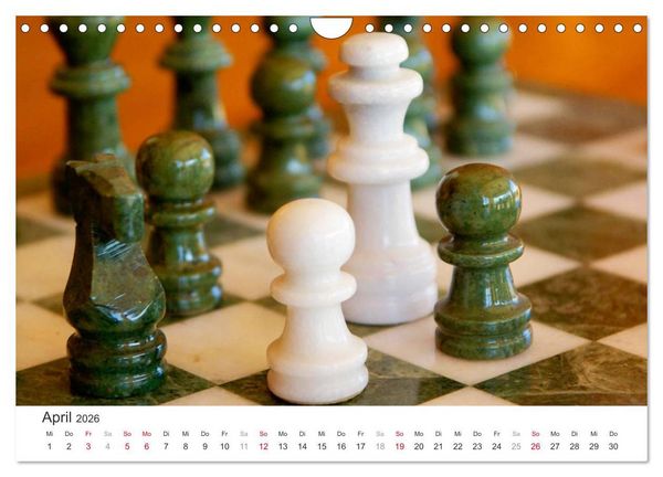 Produktbild: Schach 2026. Impressionen von Figuren und Spielen (Wandkalender 2026 DIN A4 quer), CALVENDO Monatskalender