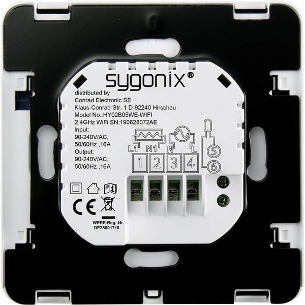 Produktbild: Sygonix SY-4500820 Funk-Raumthermostat Unterputz Wochenprogramm 1St.