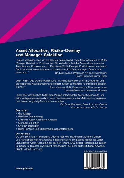 Produktbild: Asset Allocation, Risiko-Overlay und Manager-Selektion