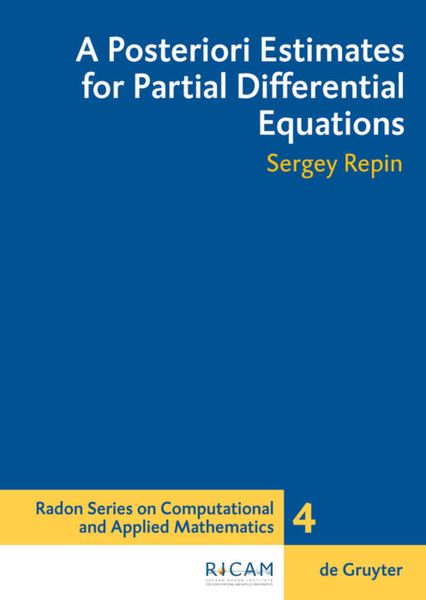Produktbild: A Posteriori Estimates for Partial Differential Equations