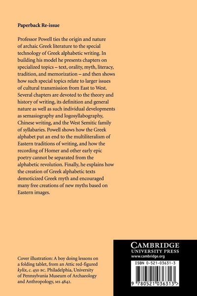 Produktbild: Writing and the Origins of Greek Literature