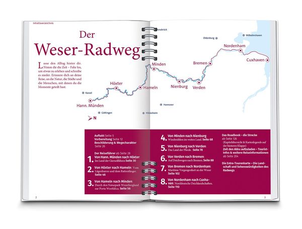 KOMPASS Radreiseführer Weser-Radweg
