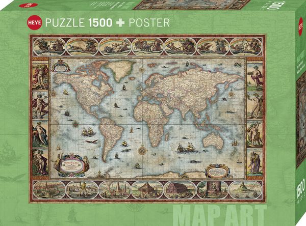 Produktbild: WILLEM BLAEU WORLD, HEYE Puzzle von Adam Shaw