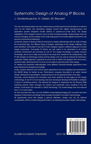 Produktbild: Systematic Design of Analog IP Blocks