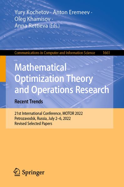 Produktbild: Mathematical Optimization Theory and Operations Research: Recent Trends