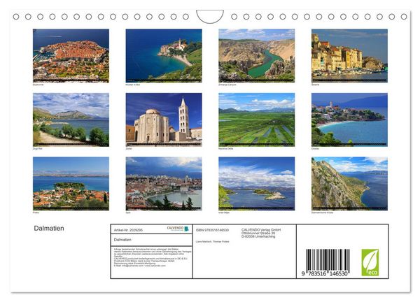 Produktbild: Dalmatien (Wandkalender 2026 DIN A4 quer), CALVENDO Monatskalender