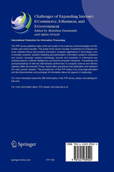 Produktbild: Challenges of Expanding Internet: E-Commerce, E-Business, and E-Government
