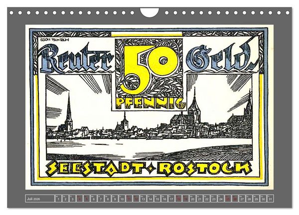 Produktbild: Gru&szlig; aus Rostock (Wandkalender 2026 DIN A4 quer), CALVENDO Monatskalender