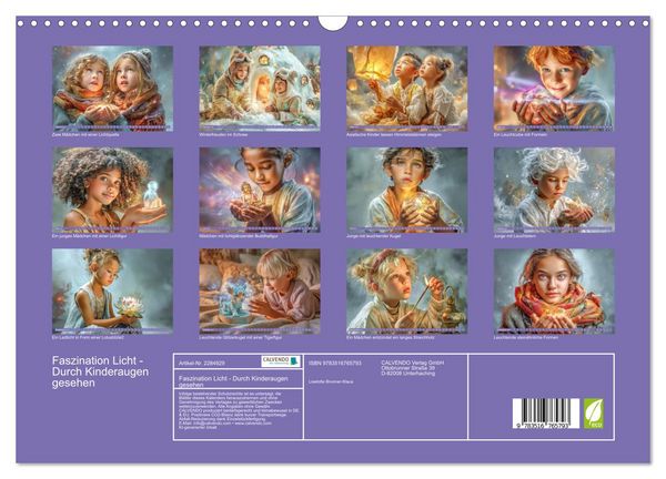 Produktbild: Faszination Licht - Durch Kinderaugen gesehen (Wandkalender 2027 DIN A3 quer), CALVENDO Monatskalender