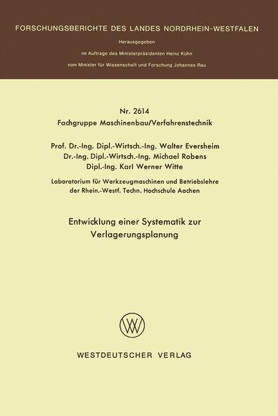 Produktbild: Entwicklung einer Systematik zur Verlagerungsplanung