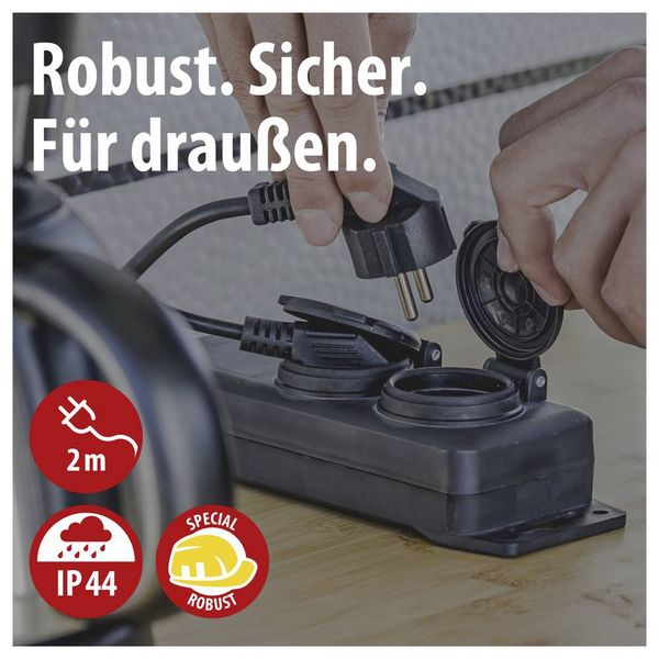 Produktbild: Brennenstuhl 1159930 Steckdosenleiste 2fach Schwarz Schutzkontakt 1St.