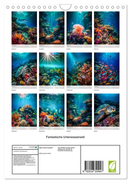 Produktbild: Fantastische Unterwasserwelt (Wandkalender 2026 DIN A4 hoch), CALVENDO Monatskalender