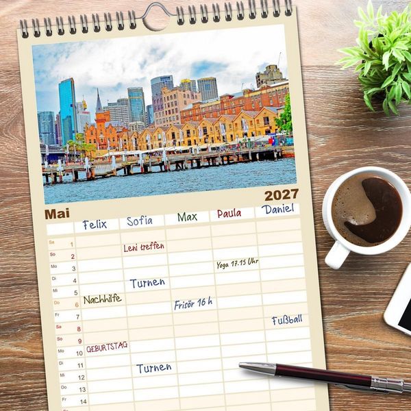Produktbild: Familienplaner 2027 - Sydney - beeindruckende Metropole mit 5 Spalten (Wandkalender, 21 x 45 cm) CALVENDO