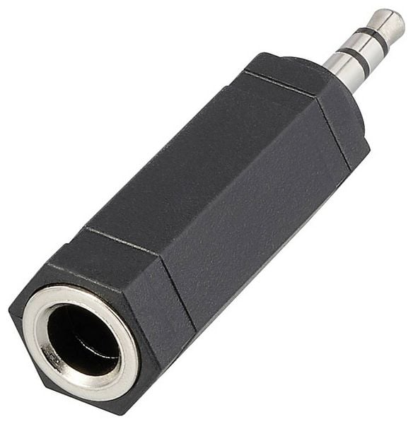 Produktbild: SpeaKa Professional SP-13808968 Klinke Audio Adapter [1x Klinkenstecker 3.5 mm - 1x Klinkenbuchse 6.35 mm] Schwarz
