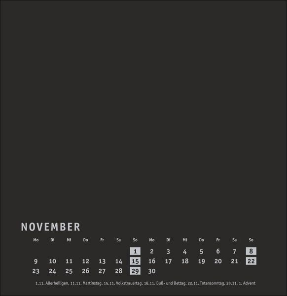Produktbild: Premium-Bastelkalender schwarz groß 2026