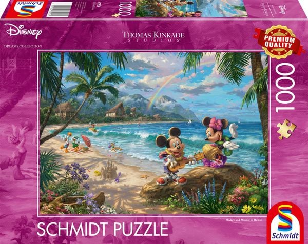 Schmidt Spiele - Thomas Kinkade - Disney Dreams Collection - Minnie & Mickey in Hawaii, 1.000 Teile