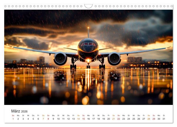 Produktbild: Flugzeuge - Stahlriesen am Himmel (Wandkalender 2026 DIN A3 quer), CALVENDO Monatskalender