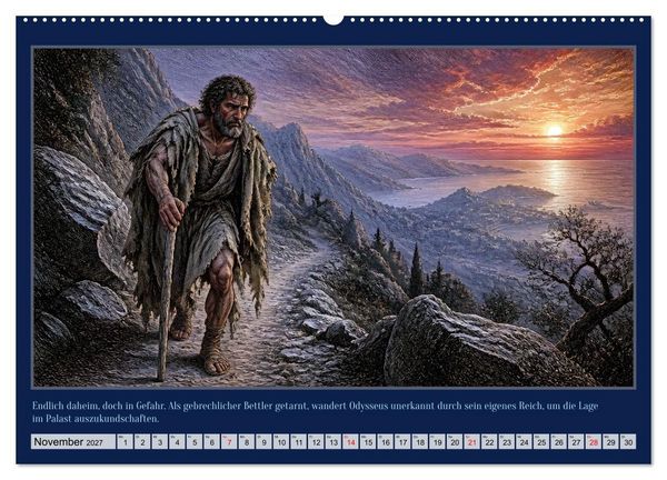 Produktbild: Gegen Sturm und G&ouml;tter: Die Heimkehr des Odysseus (hochwertiger Premium Wandkalender 2027 DIN A2 quer), Kunstdruck in Hochglanz