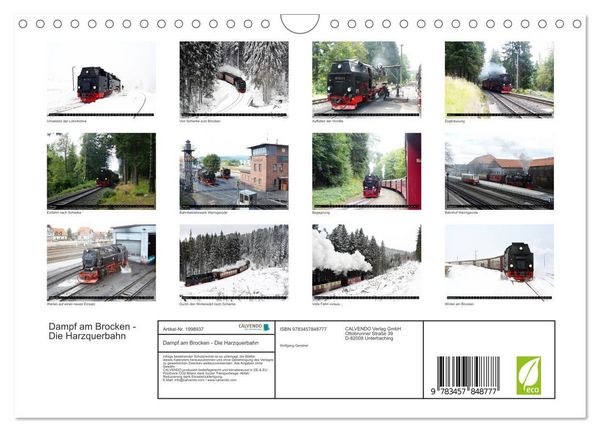 Produktbild: Dampf am Brocken - Die Harzquerbahn (Wandkalender 2026 DIN A4 quer), CALVENDO Monatskalender