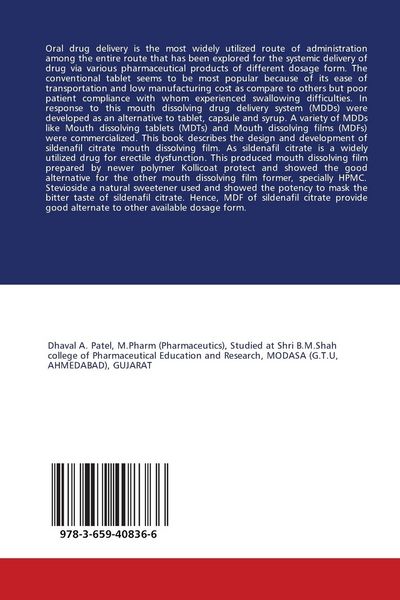 Produktbild: Design and Development of Sildenafil citrate Mouth dissolving film