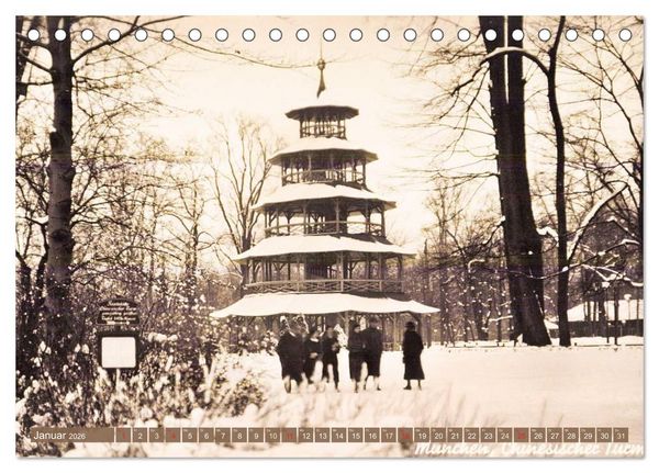 Produktbild: Spaziergang durch M&uuml;nchen &ndash; Die Stadt auf historischen Karten (Tischkalender 2026 DIN A5 quer), CALVENDO Monatskalender