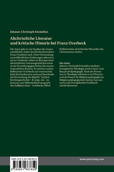 Produktbild: Altchristliche Literatur und kritische Historie bei Franz Overbeck
