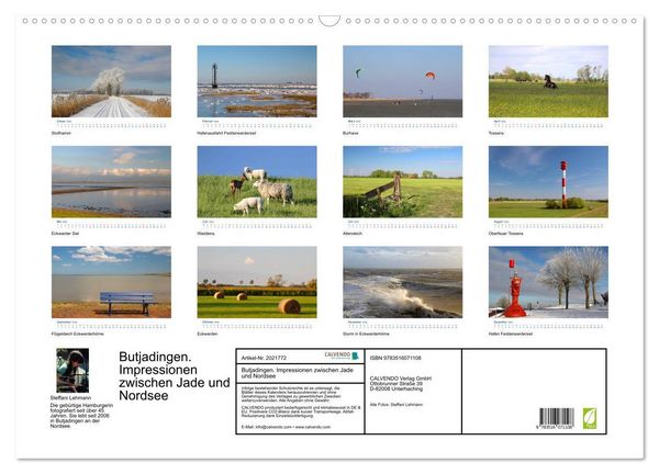 Produktbild: Butjadingen. Impressionen zwischen Jade und Nordsee (Wandkalender 2026 DIN A2 quer), CALVENDO Monatskalender
