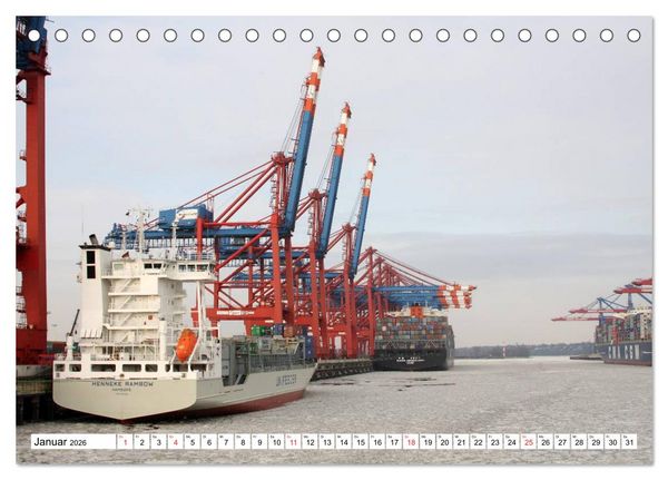 Produktbild: Dicke P&ouml;tte im Hafen und auf gro&szlig;er Fahrt (Tischkalender 2026 DIN A5 quer), CALVENDO Monatskalender