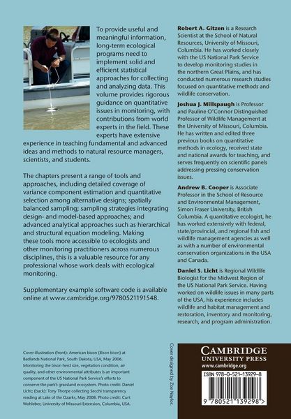 Produktbild: Design and Analysis of Long-Term Ecological Monitoring Studies. Edited by Robert A. Gitzen ... [Et Al.]
