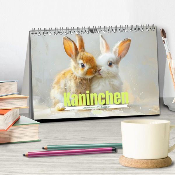Produktbild: Kaninchen - Liebenswerte Fellb&auml;llchen (Tischkalender 2026 DIN A5 quer), CALVENDO Monatskalender