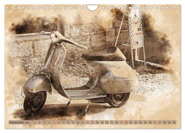 Produktbild: Mototrroller - Vesparade (Wandkalender 2026 DIN A4 quer), CALVENDO Monatskalender