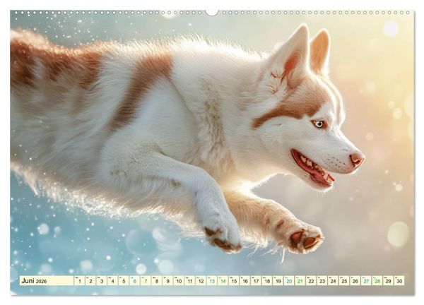 Produktbild: Huskies - Kraft und Anmut (Wandkalender 2026 DIN A2 quer), CALVENDO Monatskalender