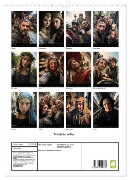 Produktbild: Mittelalterselfies (hochwertiger Premium Wandkalender 2026 DIN A2 hoch), Kunstdruck in Hochglanz