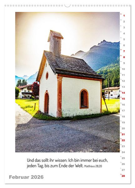 Produktbild: Kapellen mit Bibelzitaten (hochwertiger Premium Wandkalender 2026 DIN A2 hoch), Kunstdruck in Hochglanz