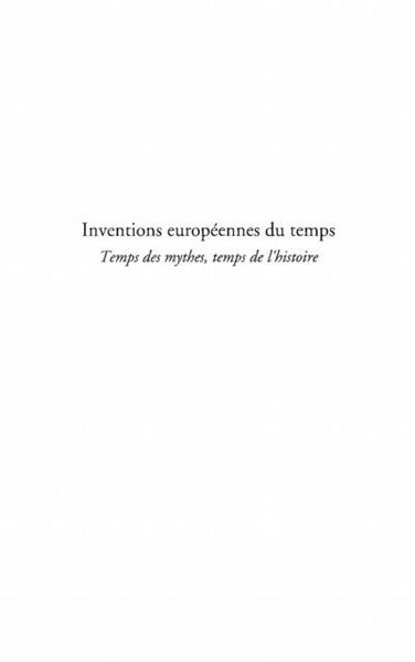 Produktbild: Inventions europeennes du temps