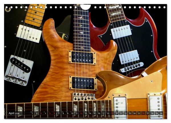 Produktbild: ROCK GUITARS Snapshots (Wall Calendar 2026 DIN A4 landscape), CALVENDO 12 Month Wall Calendar