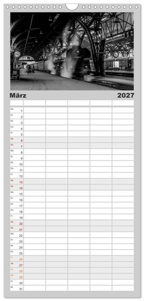 Produktbild: Familienplaner 2027 - Dampfloks in der DDR mit 5 Spalten (Wandkalender, 21 x 45 cm) CALVENDO