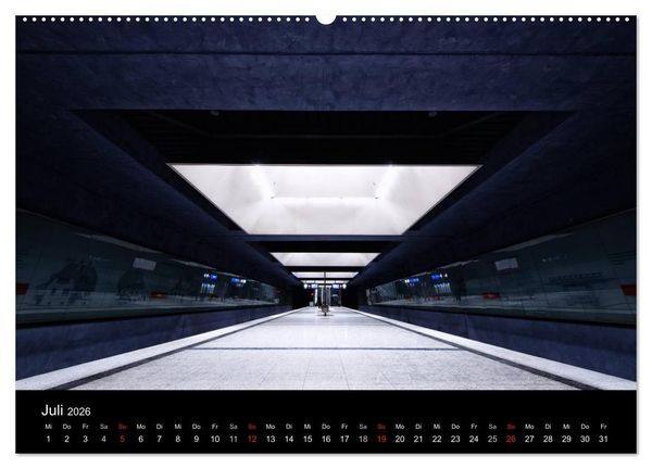 Produktbild: MetroMUC, Stationen im Untergrund M&uuml;nchens (hochwertiger Premium Wandkalender 2026 DIN A2 quer), Kunstdruck in Hochglanz