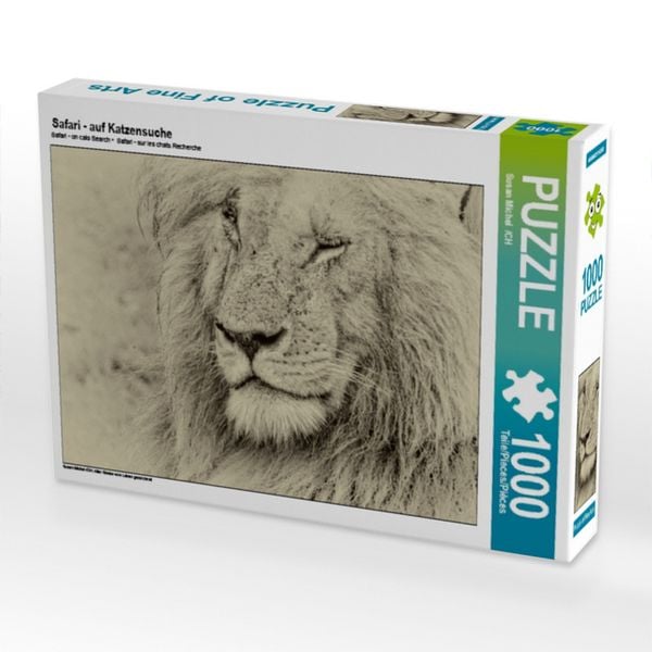 Produktbild: CALVENDO Puzzle Safari - auf Katzensuche | 1000 Teile Lege-Gr&ouml;&szlig;e 64x48cm Foto-Puzzle f&uuml;r gl&uuml;ckliche Stunden