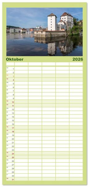 Produktbild: Familienplaner 2026 - Deutschlands sch&ouml;nste Altst&auml;dte - Bayern mit 5 Spalten (Wandkalender, 21 x 45 cm) CALVENDO