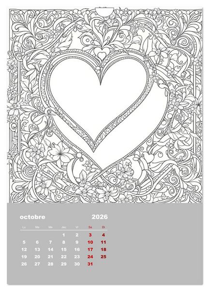 Produktbild: Coloriage (Calendrier mural 2026 DIN A4 horizontal), CALVENDO calendrier mensuel