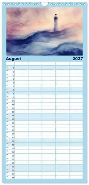 Produktbild: Familienplaner 2027 - Wellenw&auml;chter mit 5 Spalten (Wandkalender, 21 x 45 cm) CALVENDO