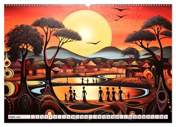 Produktbild: Sc&egrave;nes de vie africaine (Calendrier mural 2026 DIN A2 vertical) calendrier de bureau
