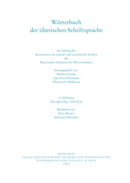 Produktbild: W&ouml;rterbuch der tibetischen Schriftsprache 6. Lieferung