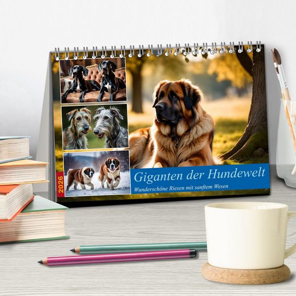 Produktbild: Giganten der Hundwelt (Tischkalender 2026 DIN A5 quer), CALVENDO Monatskalender