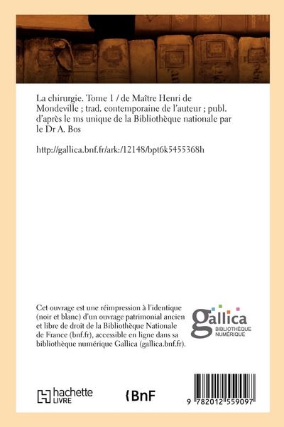 Produktbild: La Chirurgie. Tome 1 (&Eacute;d.1897-1898)