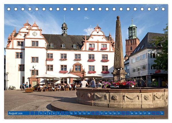 Produktbild: Darmstadt - Mathildenh&ouml;he und Altstadt (Tischkalender 2026 DIN A5 quer), CALVENDO Monatskalender
