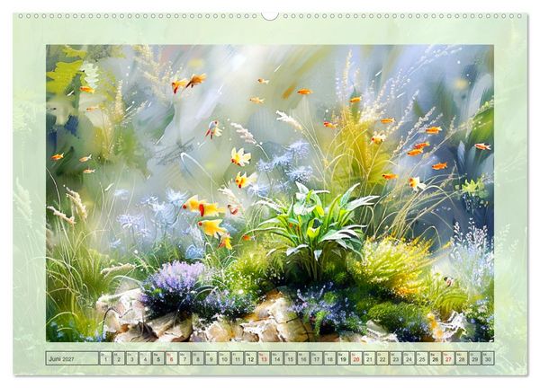 Produktbild: Aquascaping. Malerische Aquariumlandschaften (hochwertiger Premium Wandkalender 2027 DIN A2 quer), Kunstdruck in Hochglanz