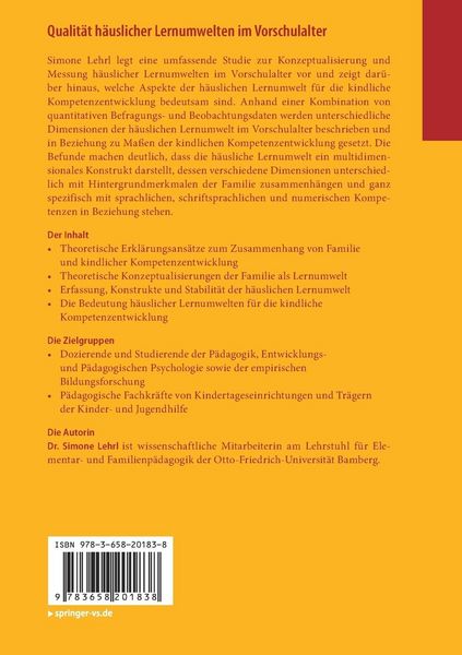 Produktbild: Qualit&auml;t h&auml;uslicher Lernumwelten im Vorschulalter